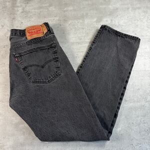 Levis 501 Jeans Mens 32x32 Black denim faded washed out jeans button fly